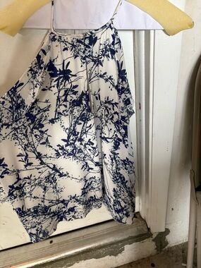 Parker White Skirt with Navy Floral Print